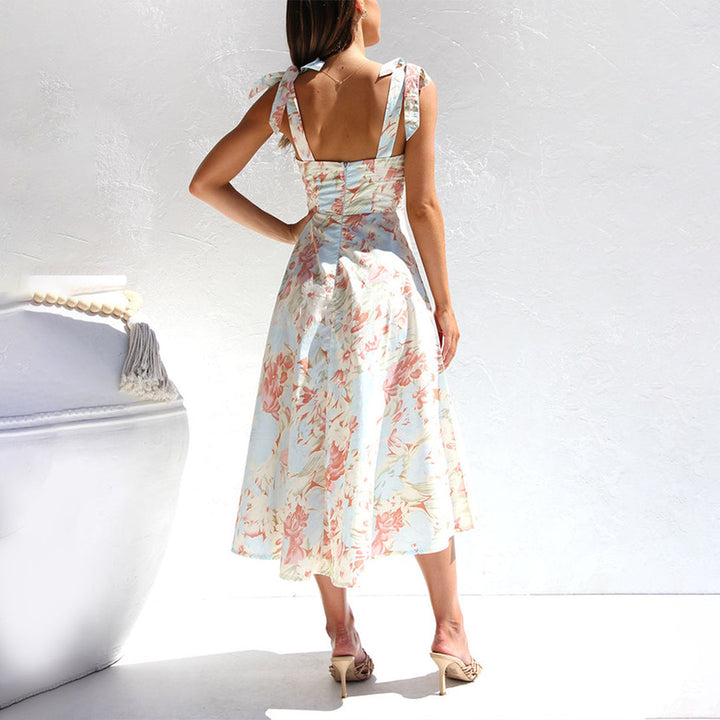 Floral Midi Dress made of Lightweight Fabric – Alina