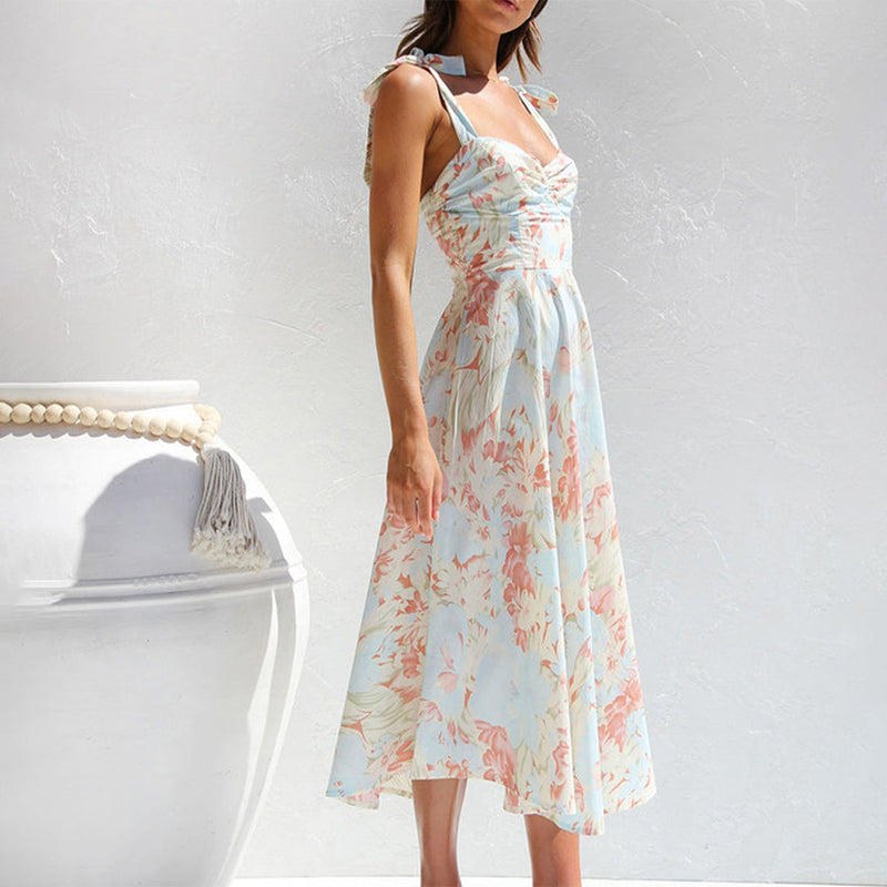 Floral Midi Dress made of Lightweight Fabric – Alina
