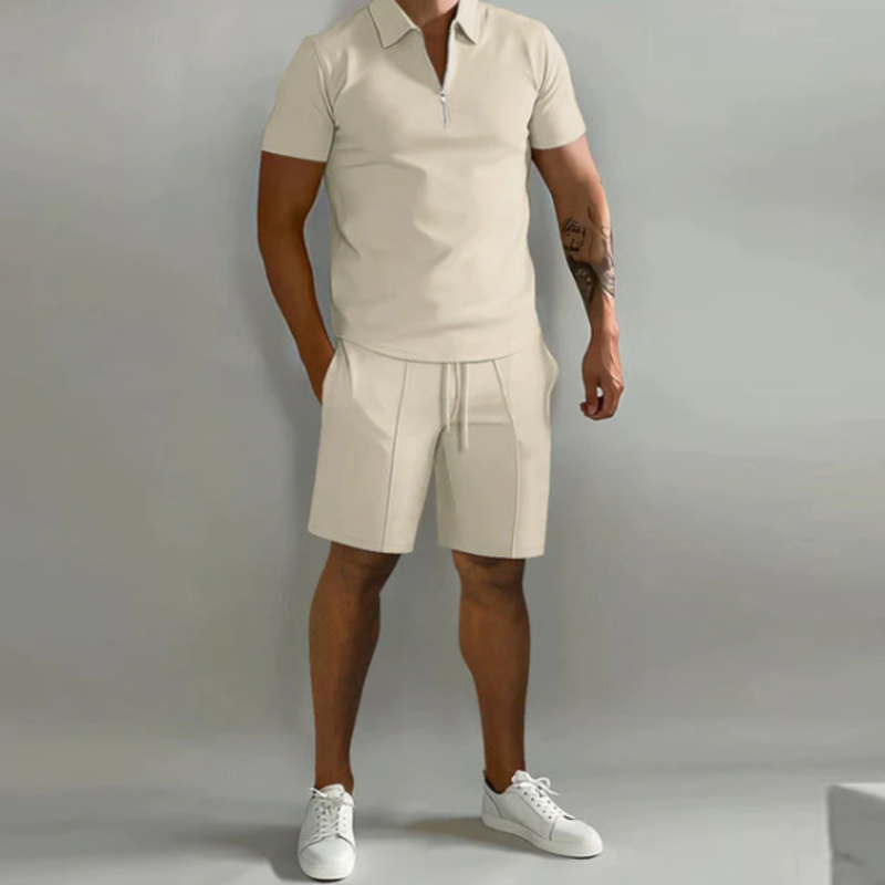 Herren Sportset Polo mit Reißverschluss und Shorts Sommerstyle - Dario