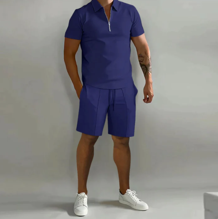 Herren Sportset Polo mit Reißverschluss und Shorts Sommerstyle - Dario