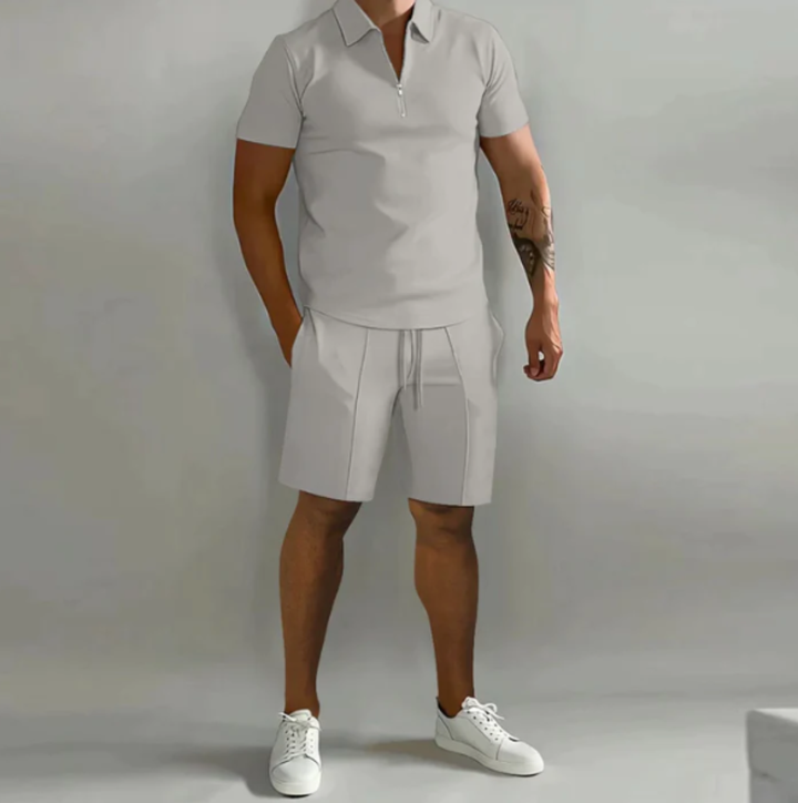 Herren Sportset Polo mit Reißverschluss und Shorts Sommerstyle - Dario