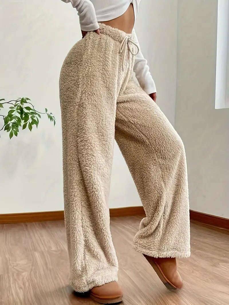 Weiche Teddy Sherpa Loungehose für Damen – Noémie