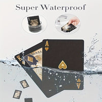 Luxurious Black Playing Cards - Waterproof & Flexible with Storage Box - Noctura