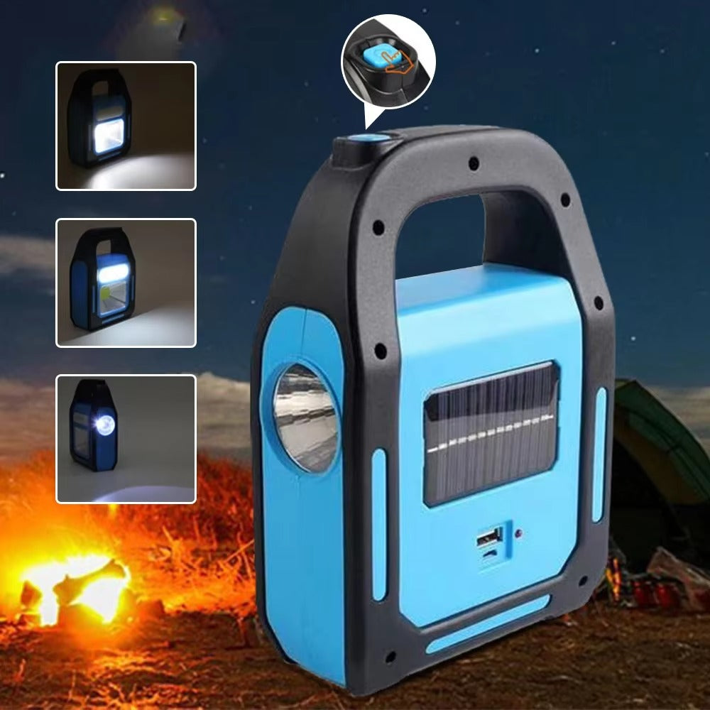 Wiederaufladbare USB-Campinglaterne mit Powerbank – SolarGlow