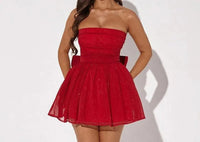 Glänzendes & Atmungsaktives Kurzes Partykleid – Leona