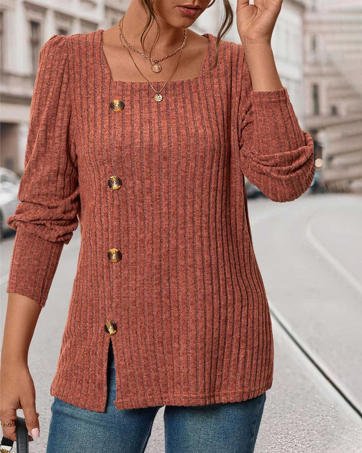 Knitted Top for Women with Buttons – Mireille