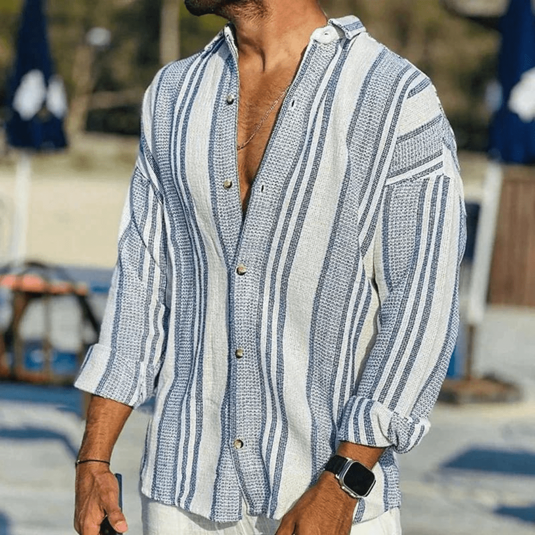 Luftiges Herren Sommerhemd mit Knopfleiste – Elias