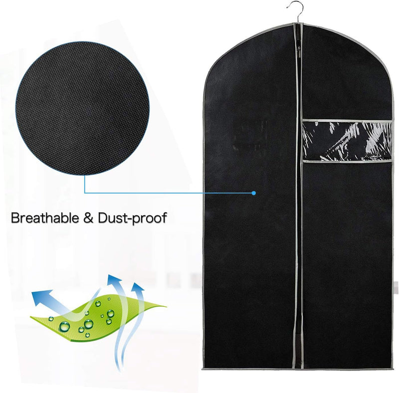 Atmungsaktive Kleidersack-Set – 5er-Pack Kleideraufbewahrungshüllen mit Sichtfenster (1+1 GRATIS)
