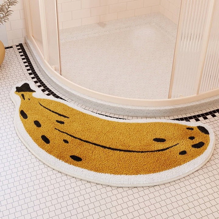 Non-slip bath mat with banana or eggplant design - ZestPad