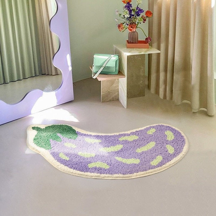 Non-slip bath mat with banana or eggplant design - ZestPad