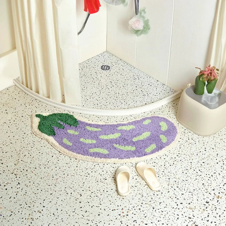 Non-slip bath mat with banana or eggplant design - ZestPad