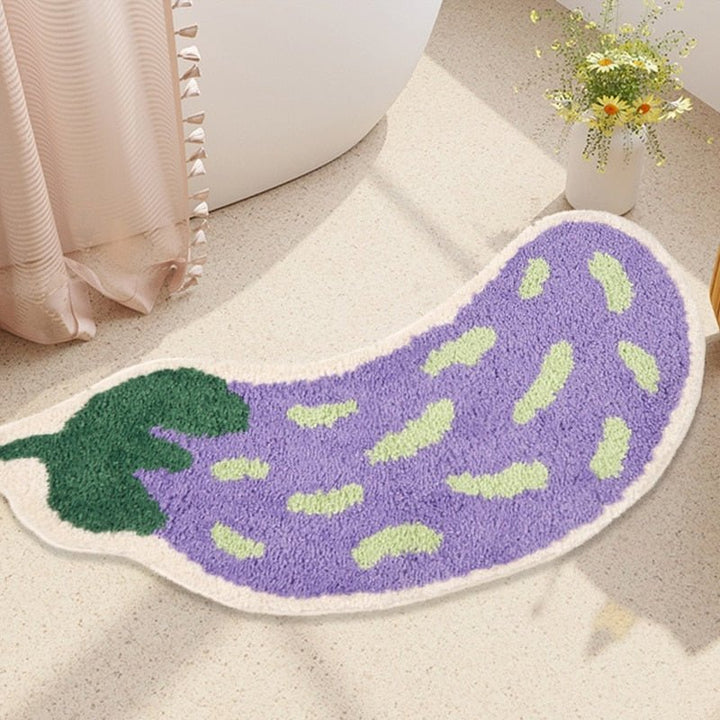 Non-slip bath mat with banana or eggplant design - ZestPad