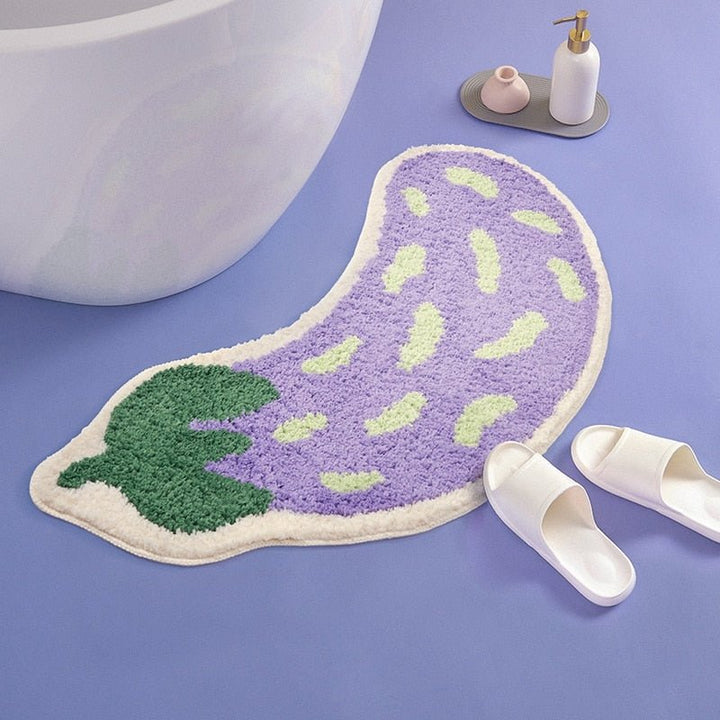 Non-slip bath mat with banana or eggplant design - ZestPad