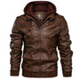 Herren Lederjacke mit abnehmbarer Kapuze – Ryder