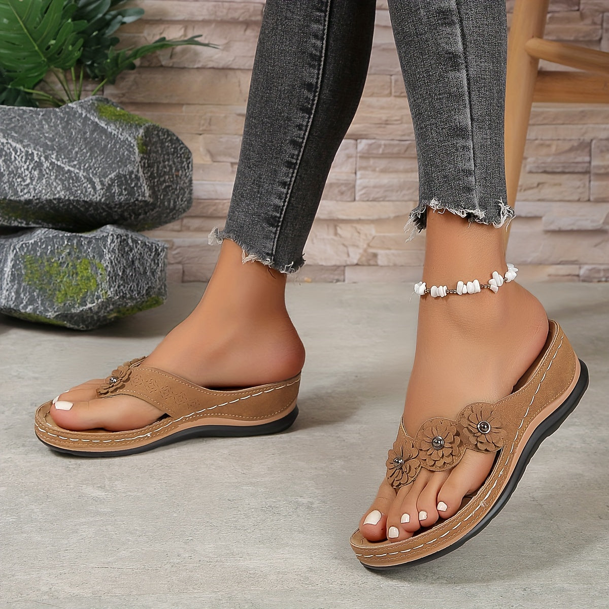 Bequeme Braune Damen Sandalen - Elara
