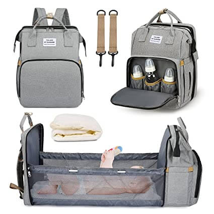 Tragbares Babybett und Wickeltasche – Multifunktionaler Reise-Rucksack