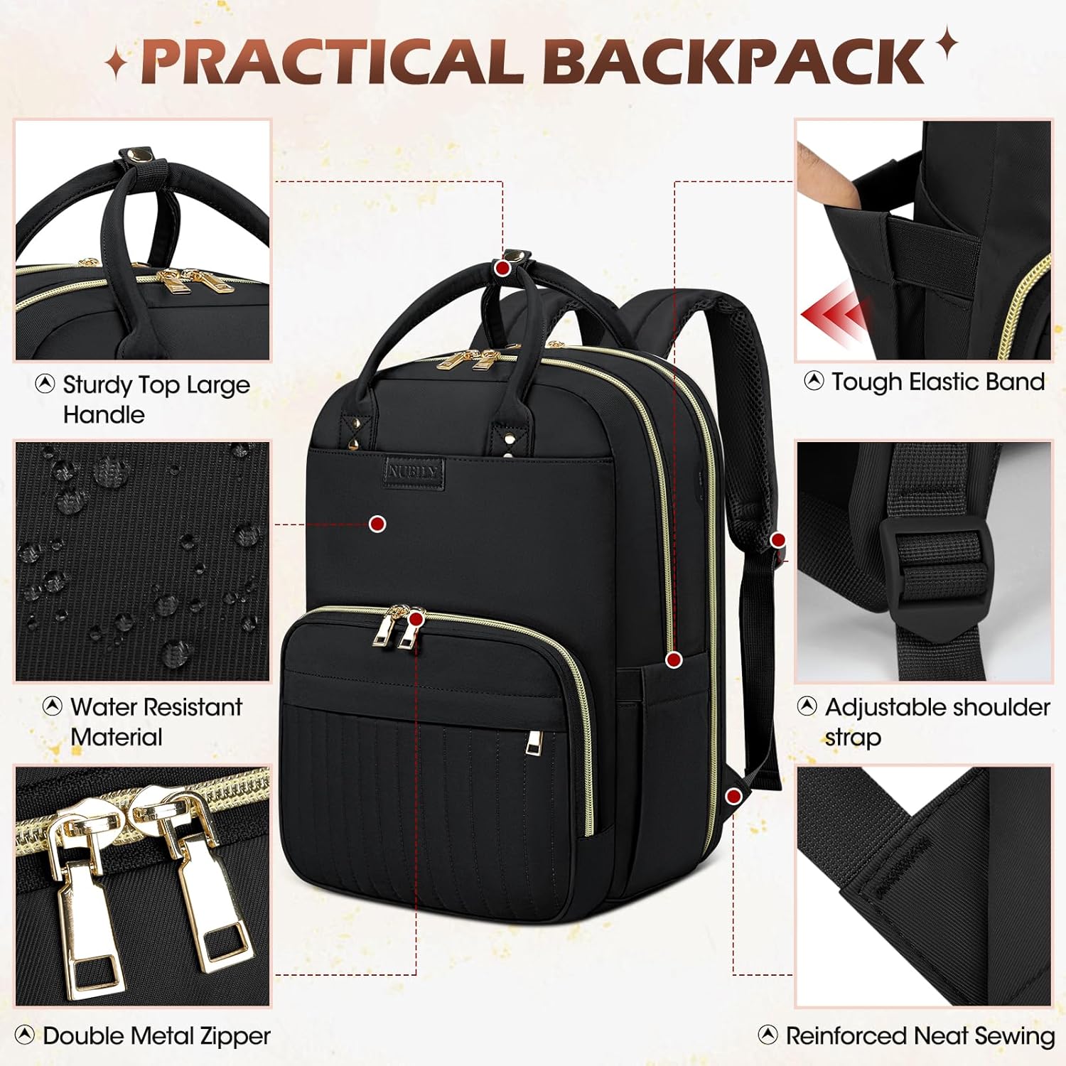Wasserfester Reiserucksack mit Laptopfach und mehreren Fächern – AeroFlex-Serie