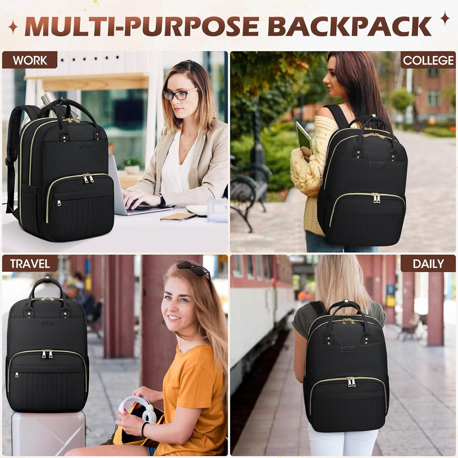 Wasserfester Reiserucksack mit Laptopfach und mehreren Fächern – AeroFlex-Serie
