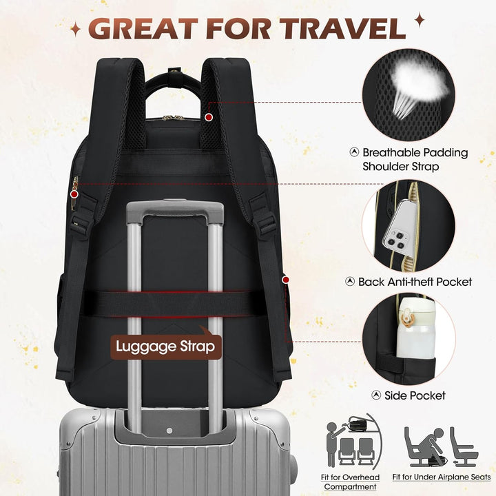 Wasserabweisender Reise-Laptop-Rucksack mit Organisierten Fächern – Geeignet für 15,6"