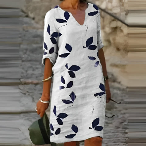 Trendy summer dresses with leaf print – Liora