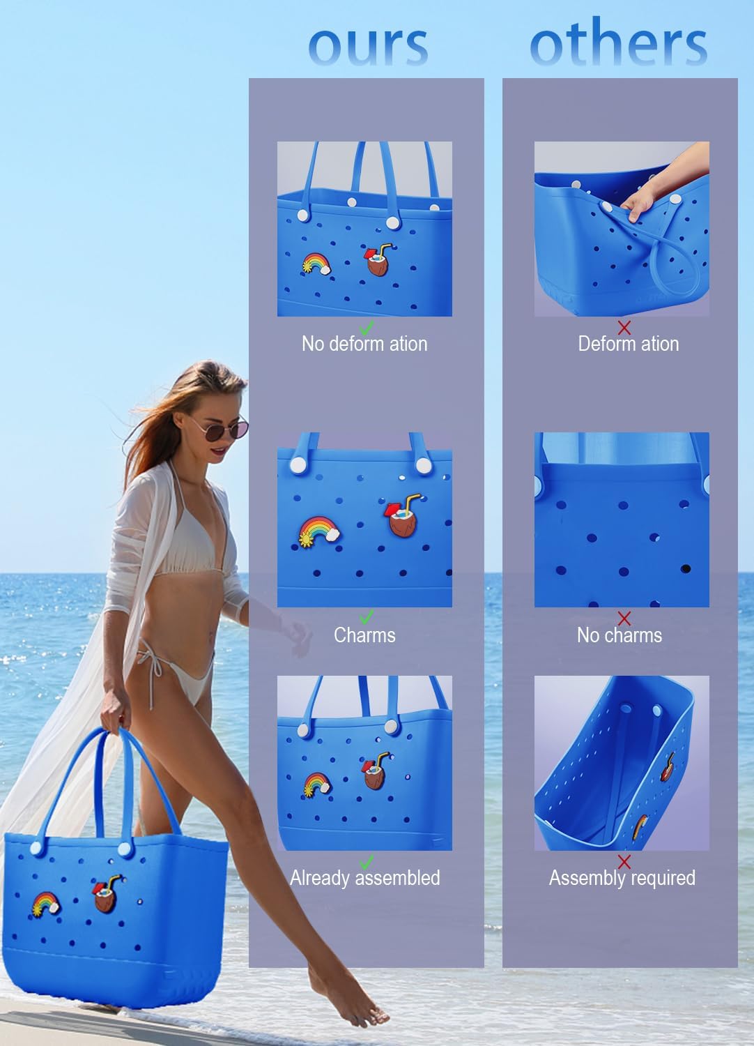 Wasserdichte EVA-Strandtasche – Große & Waschbare Tragetasche für den Herbstspaziergang draußen