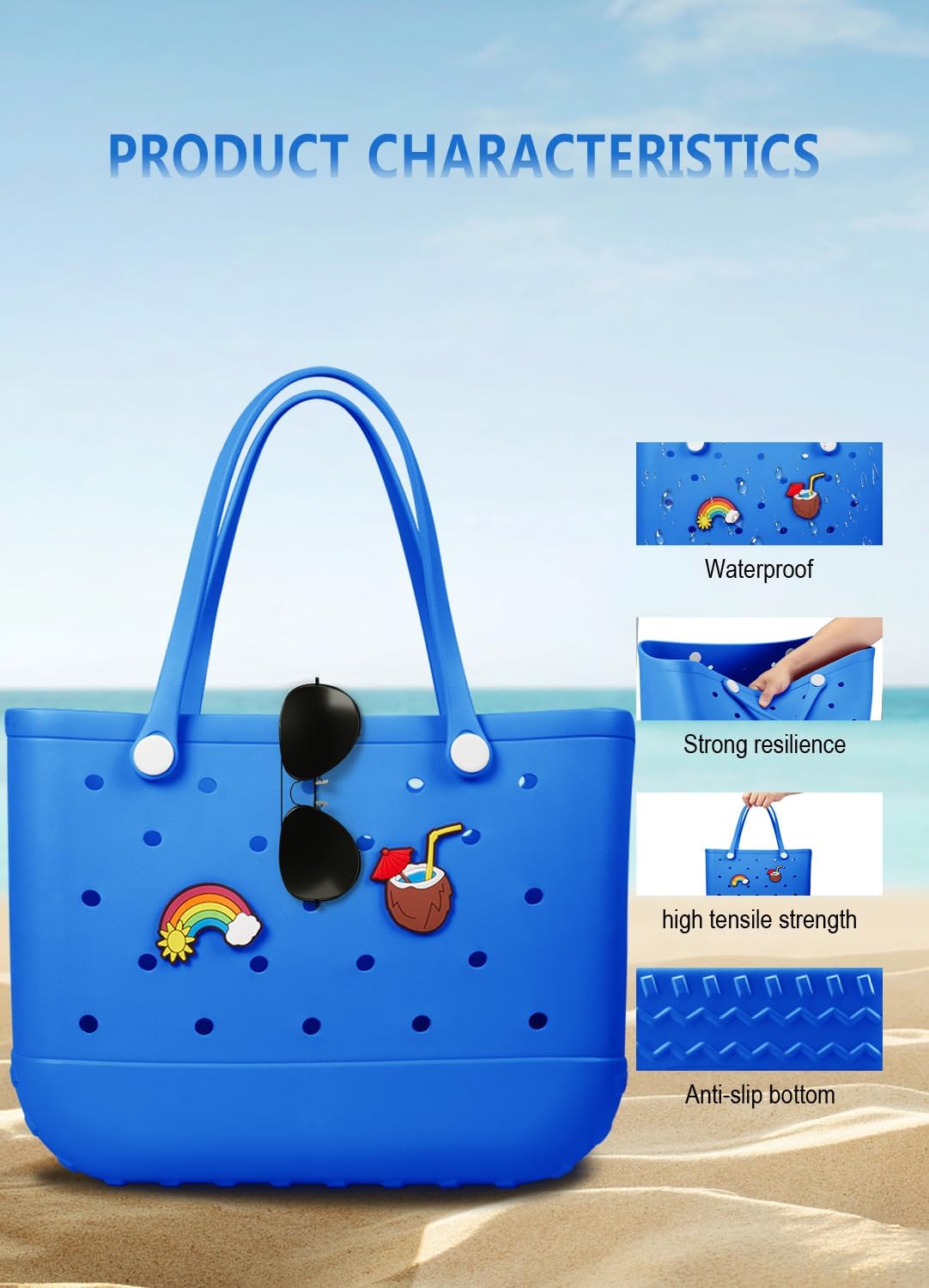 Wasserdichte EVA-Strandtasche – Große & Waschbare Tragetasche für den Herbstspaziergang draußen