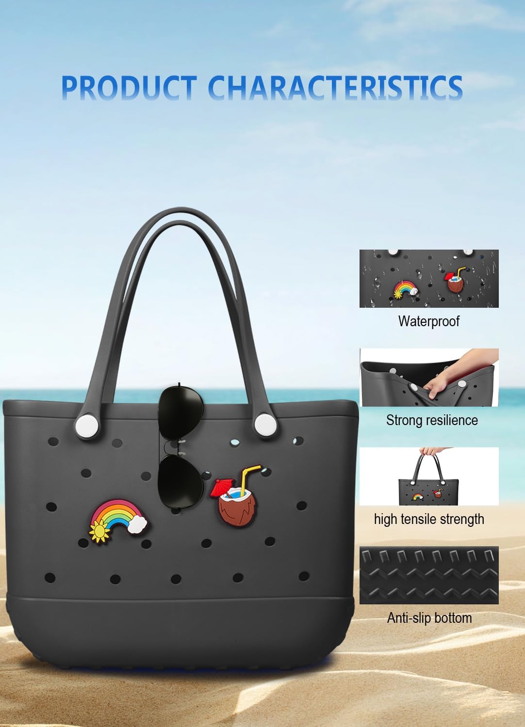 Wasserdichte EVA-Strandtasche – Große & Waschbare Tragetasche für den Herbstspaziergang draußen