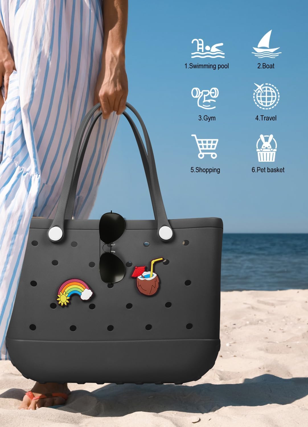 Wasserdichte EVA-Strandtasche – Große & Waschbare Tragetasche für den Herbstspaziergang draußen