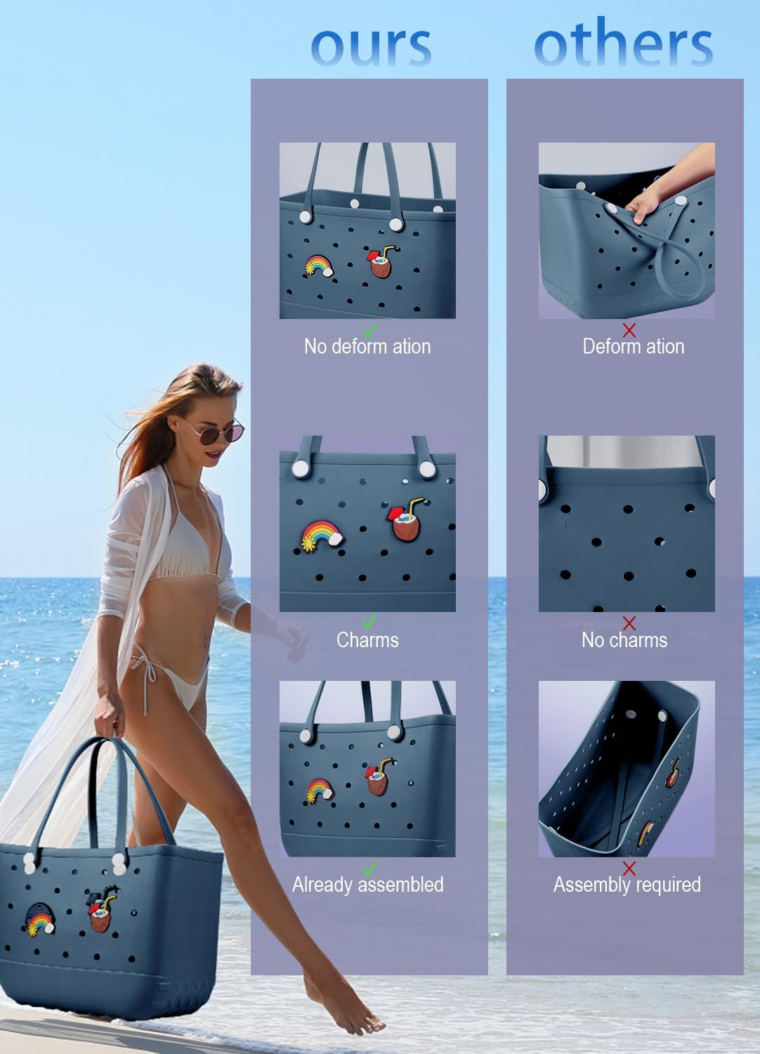 Wasserdichte EVA-Strandtasche – Große & Waschbare Tragetasche für den Herbstspaziergang draußen