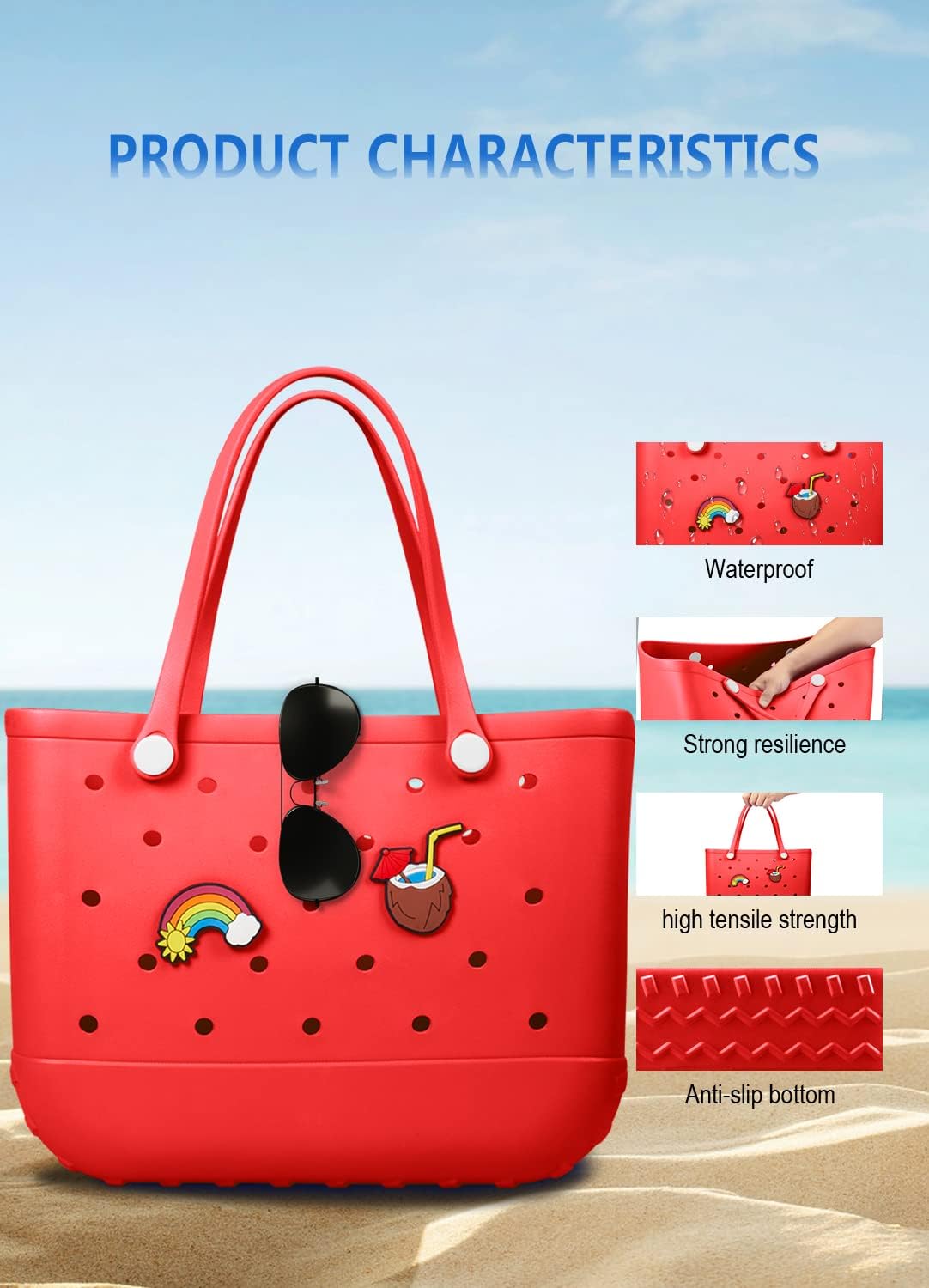 Wasserdichte EVA-Strandtasche – Große & Waschbare Tragetasche für den Herbstspaziergang draußen