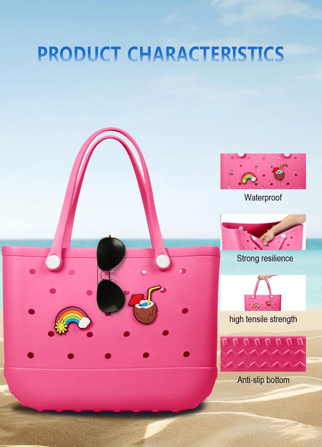 Wasserdichte EVA-Strandtasche – Große & Waschbare Tragetasche für den Herbstspaziergang draußen