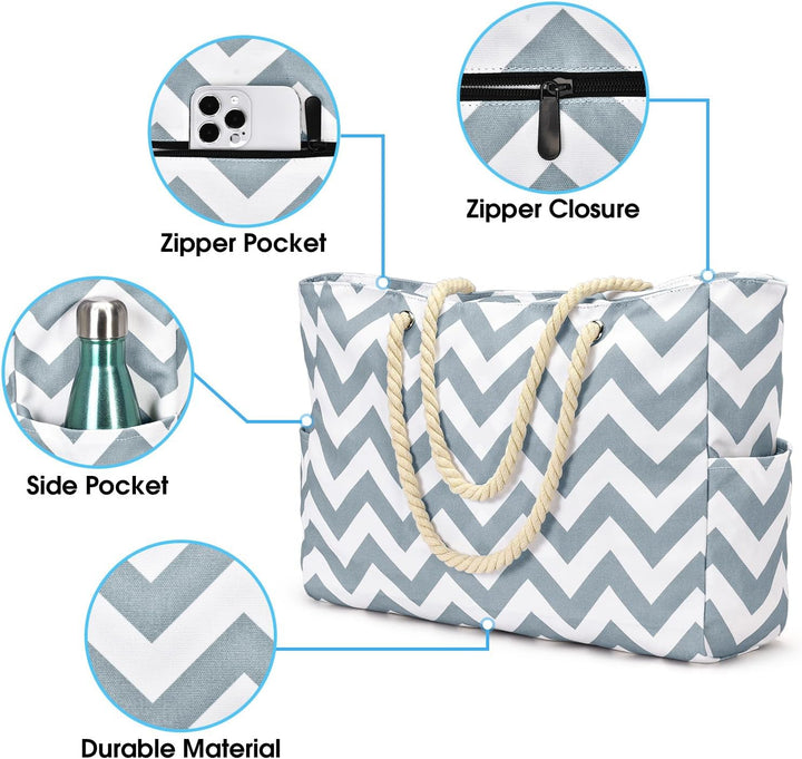 Wasserdichte Große Tasche mit Reißverschluss für Arbeit und Freizeit