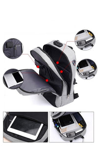 Wasserfester Anti-Diebstahl Laptop-Rucksack – Verstecktes Reißverschluss-Design mit USB-Ladefunktion