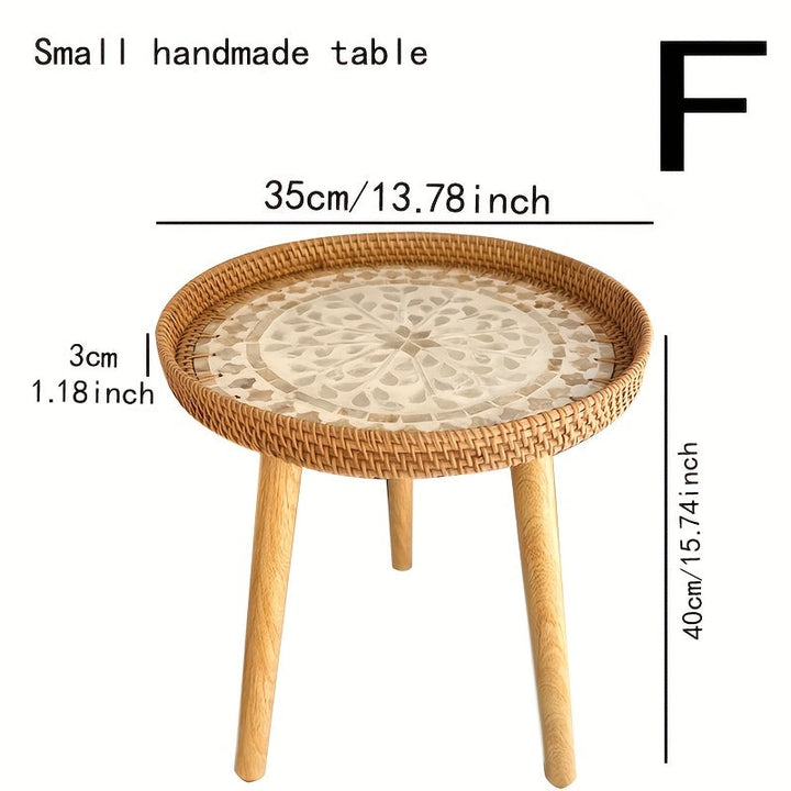 Skandinavischer Rattan-Beistelltisch - Elin