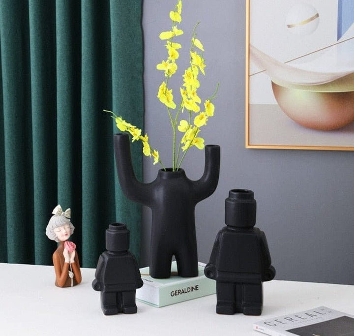 Roboter-Blumentöpfe aus Keramik - BrickBotanica