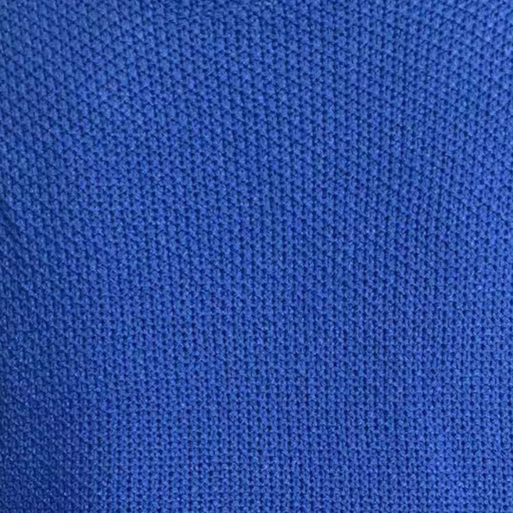Blauer Strickstoff, Nahaufnahme, Textur, Textilmaterial, Mode, Bekleidung, Stoffmuster