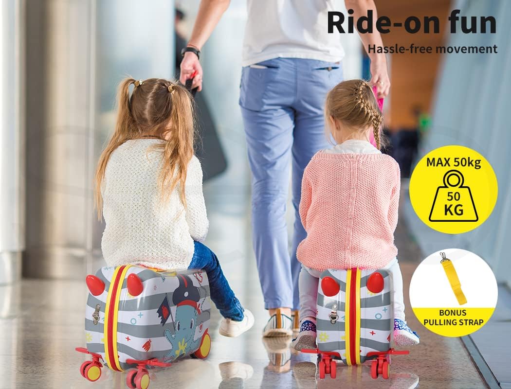 Kinderen 2-in-1 Ride-On Scooter Koffer met 360° Wielen