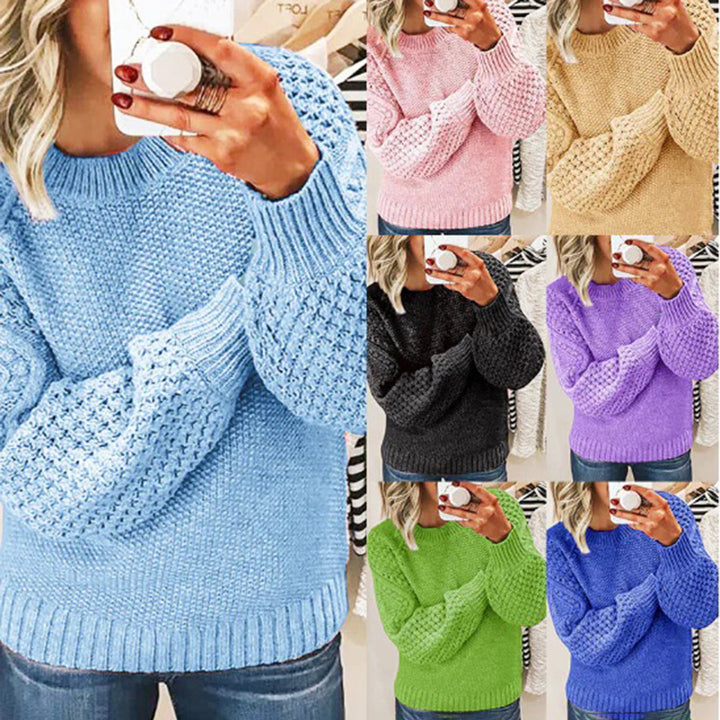 Damen Strickpullover aus Wolle, verschiedene Farben, gemütlich, modisch, Herbst-Wintermode.
