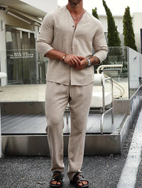 Comfortable Beige Linen Men's Outfit – Enzo