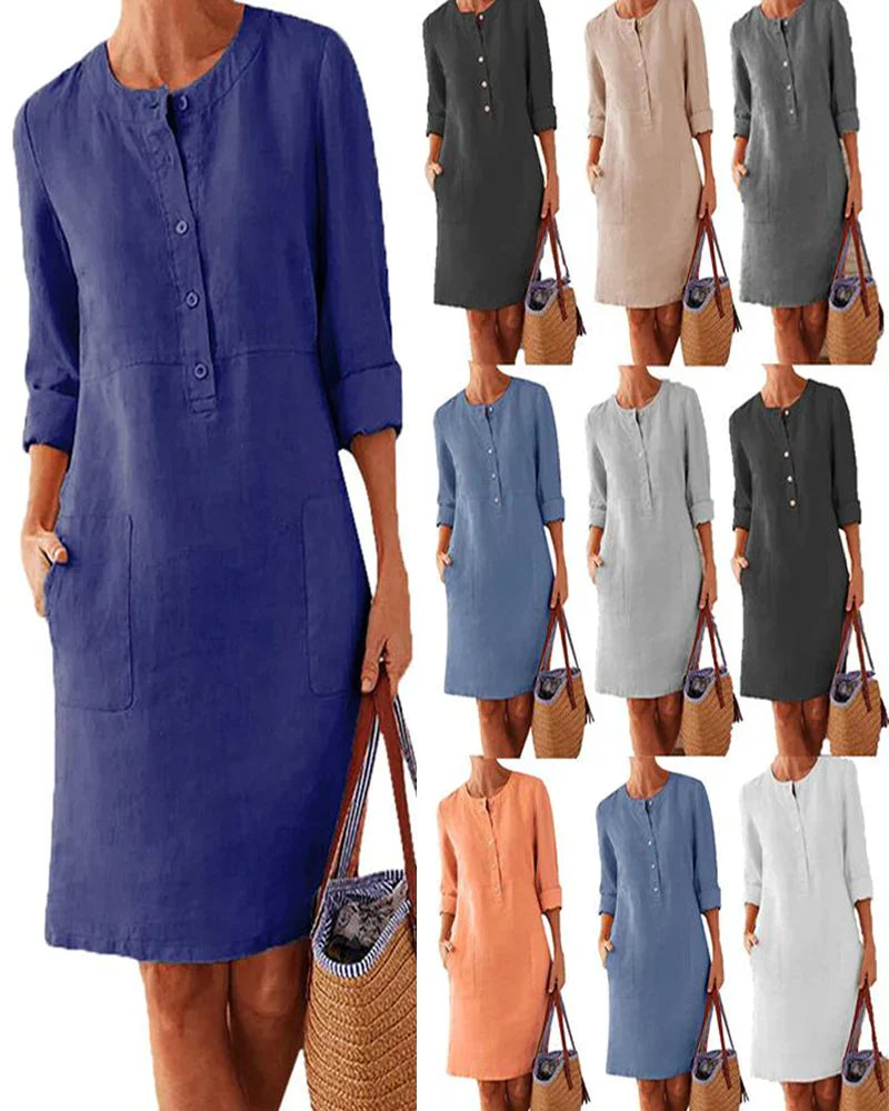 Elegantes Sommerkleid mit Knopfleiste – Allegra