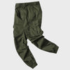 Grüne Cargo-Jogginghose für Herren, Baumwolle, mit Taschen, lässig, modisch.