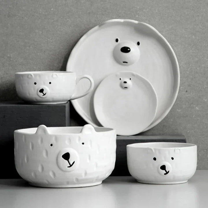 Cute Polar Bear Ceramic Dish Set – PolarJoy