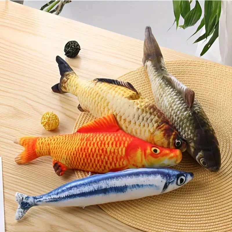 Set aus 4 Beweglichen Fischen Spielzeugen für Katzen - FitFish