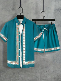 Boho Sommer Set Herren Zweiteilig Shirt und Shorts entspannt - Malik