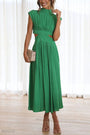 Elegantes Sommer-Midikleid mit Rollkragen und Taillenausschnitt – Avelina