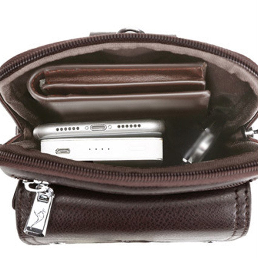 Kompakte PU-Leder Crossbody-Tasche für Herren mit verstellbarem Schulterriemen