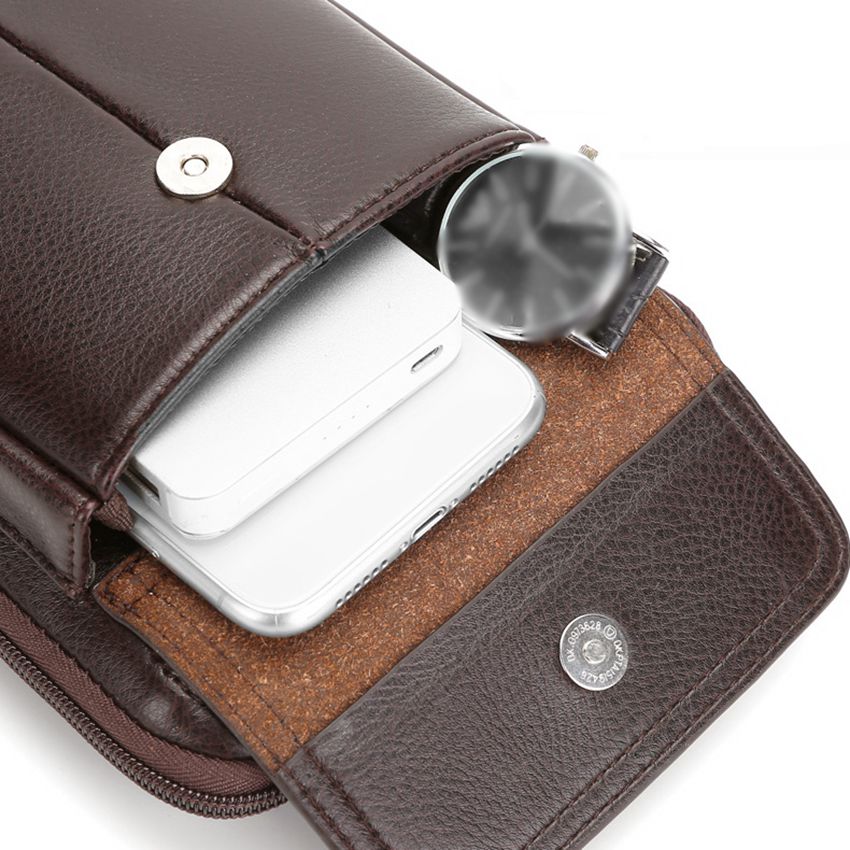 Kompakte PU-Leder Crossbody-Tasche für Herren mit verstellbarem Schulterriemen