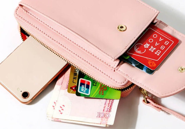 Kompakte Schultertasche aus PU-Leder mit verstellbarem Riemen