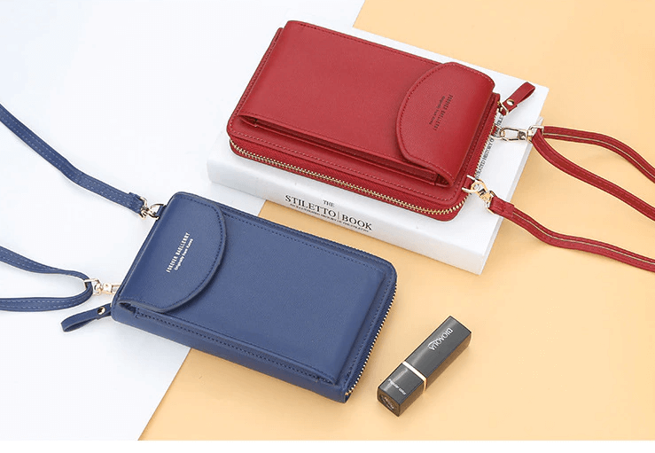 Kompakte Schultertasche aus PU-Leder mit verstellbarem Riemen