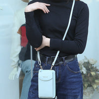 Kompakte Schultertasche aus PU-Leder mit verstellbarem Riemen